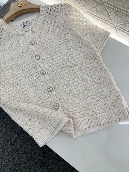 C*♥2025 new product Sequined knitted cardigan