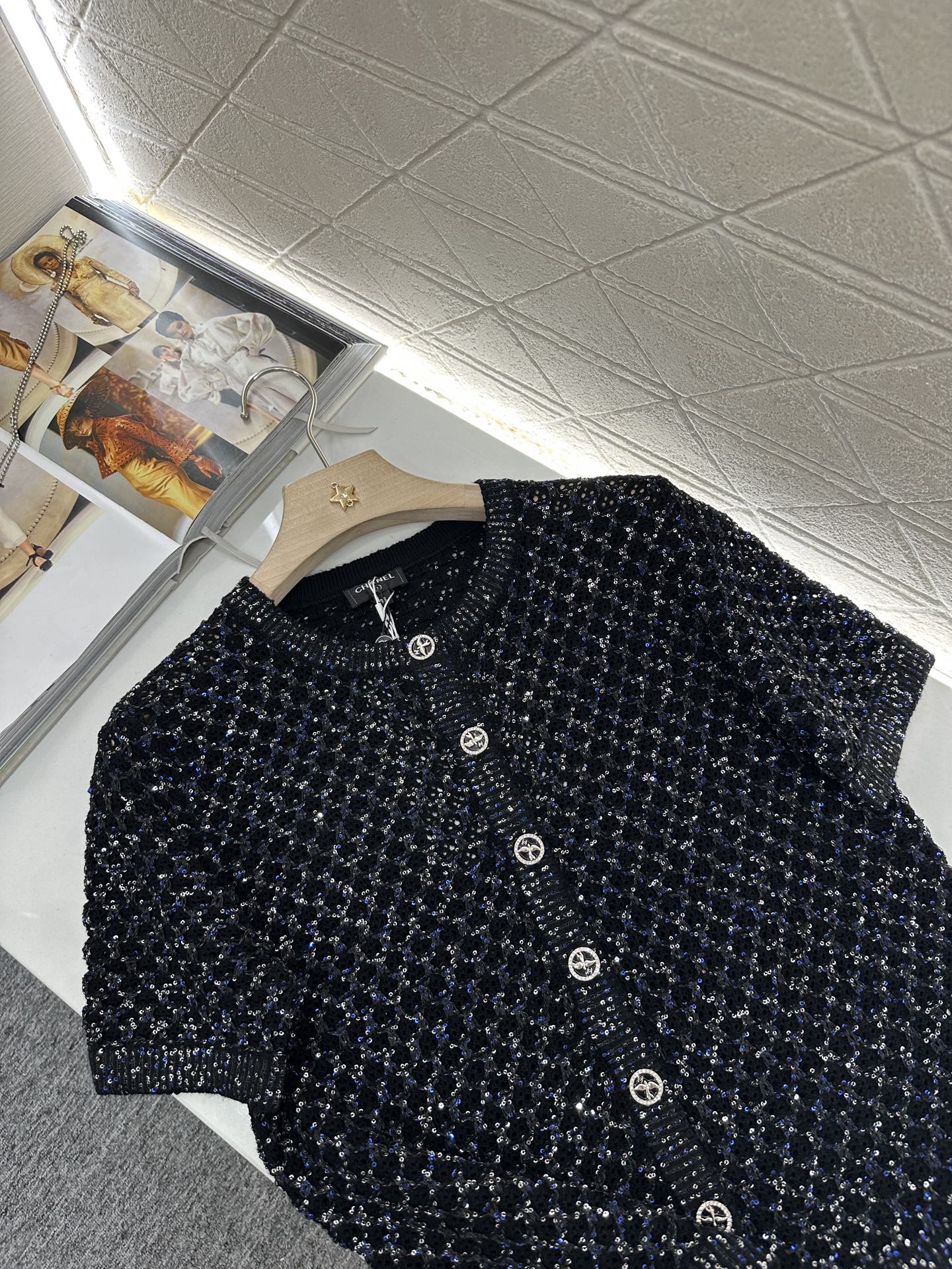 C*♥2025 new product Sequined knitted cardigan
