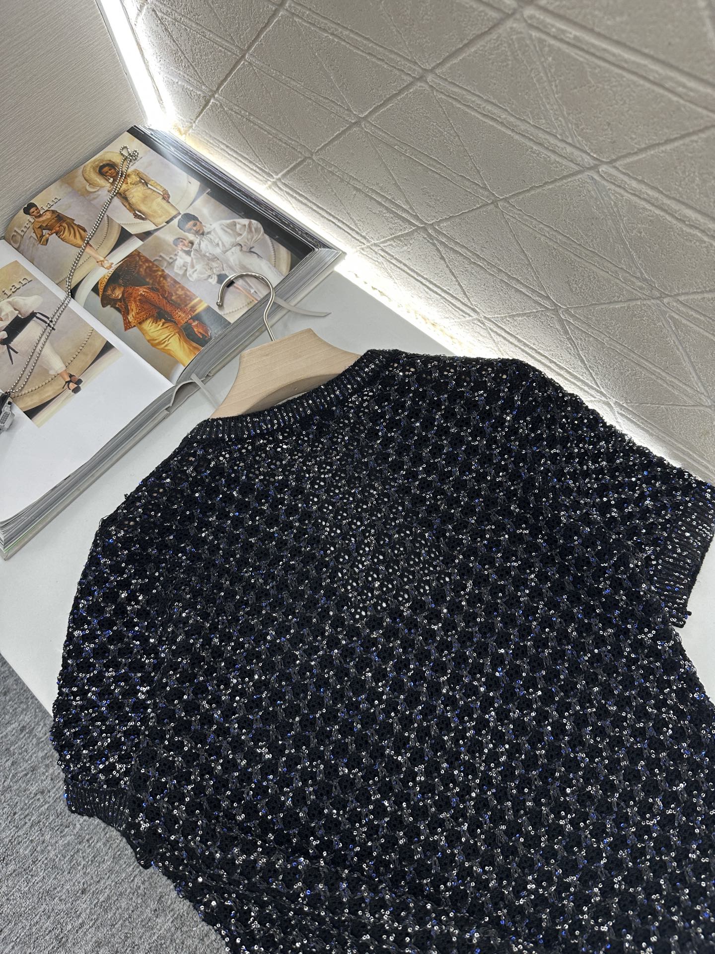 C*♥2025 new product Sequined knitted cardigan