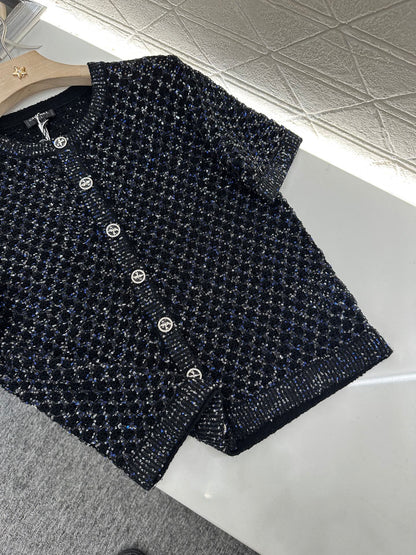 C*♥2025 new product Sequined knitted cardigan
