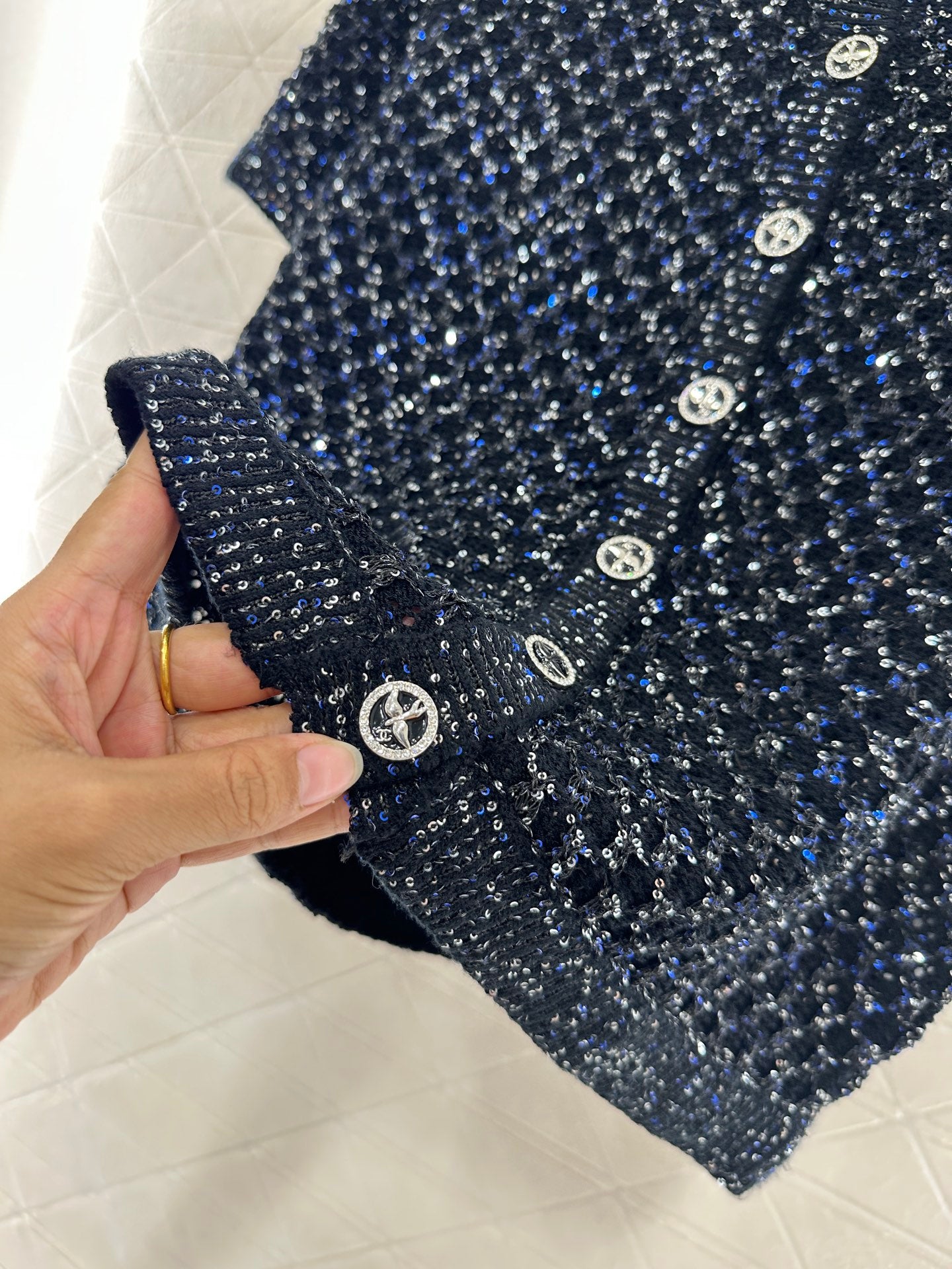 C*♥2025 new product Sequined knitted cardigan