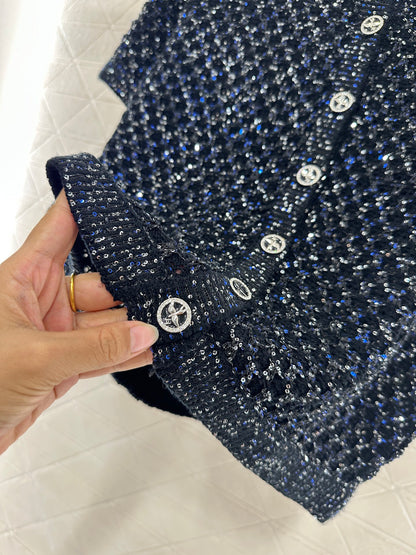 C*♥2025 new product Sequined knitted cardigan