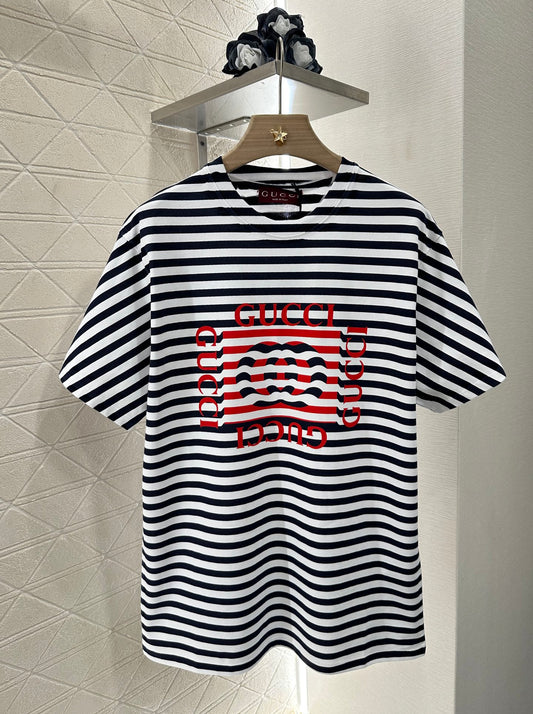 G*♥2025 new product Round neck striped short sleeves