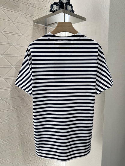 G*♥2025 new product Round neck striped short sleeves
