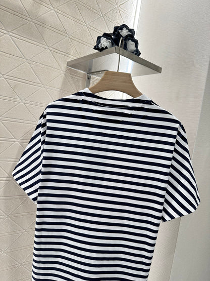G*♥2025 new product Round neck striped short sleeves