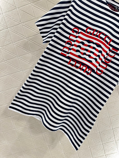 G*♥2025 new product Round neck striped short sleeves