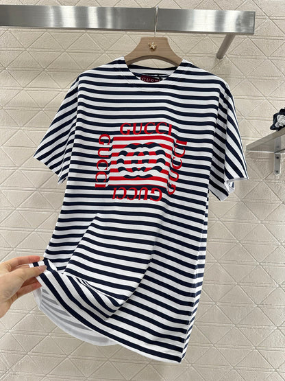 G*♥2025 new product Round neck striped short sleeves