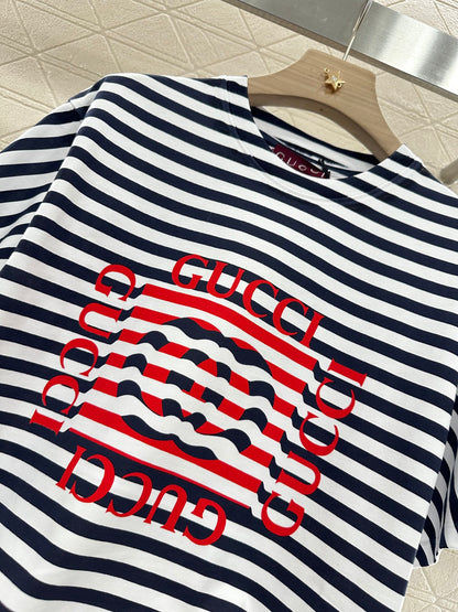 G*♥2025 new product Round neck striped short sleeves