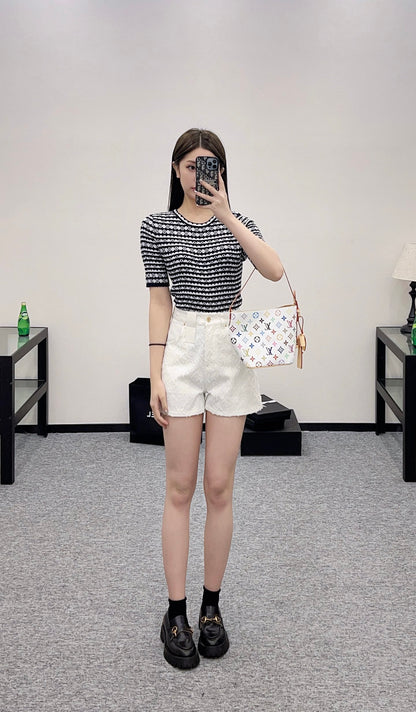Louis*♥2025 new products Knitted short sleeves