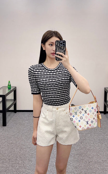Louis*♥2025 new products Knitted short sleeves