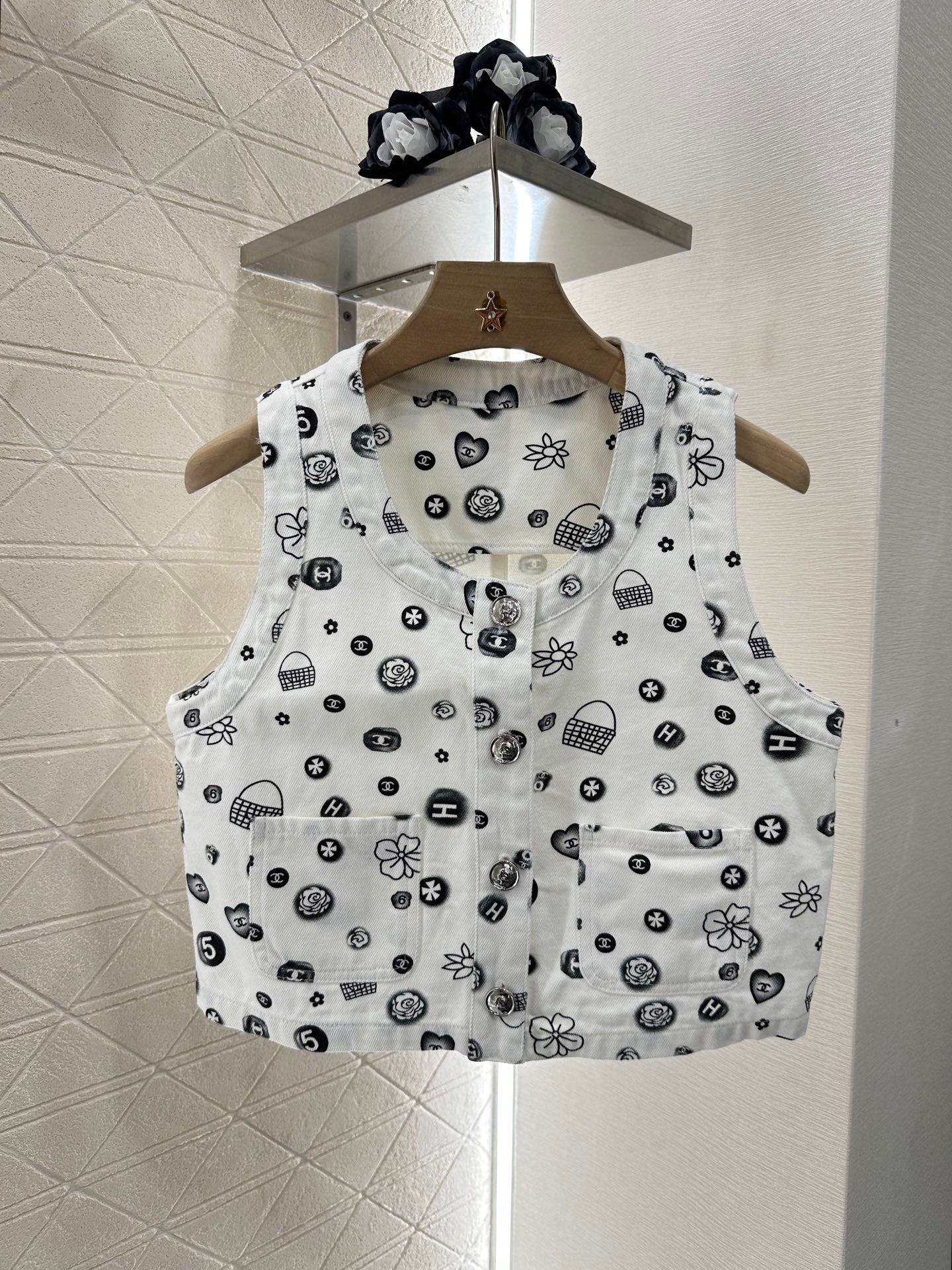 C*♥2025 new product Denim vest set