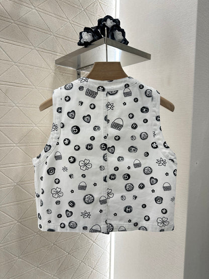 C*♥2025 new product Denim vest set