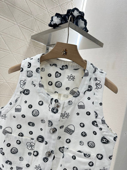 C*♥2025 new product Denim vest set