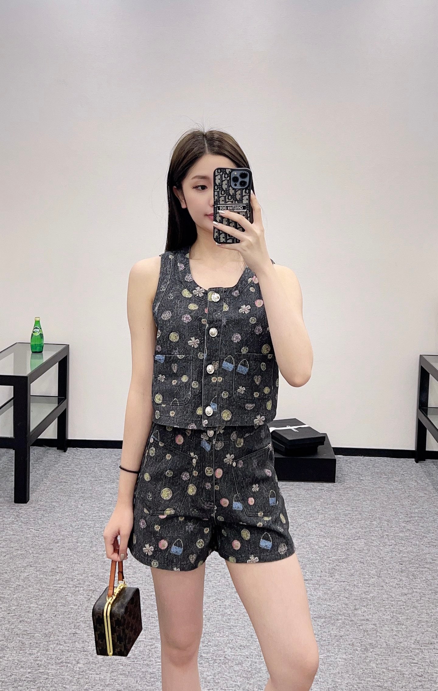 C*♥2025 new product Denim vest set