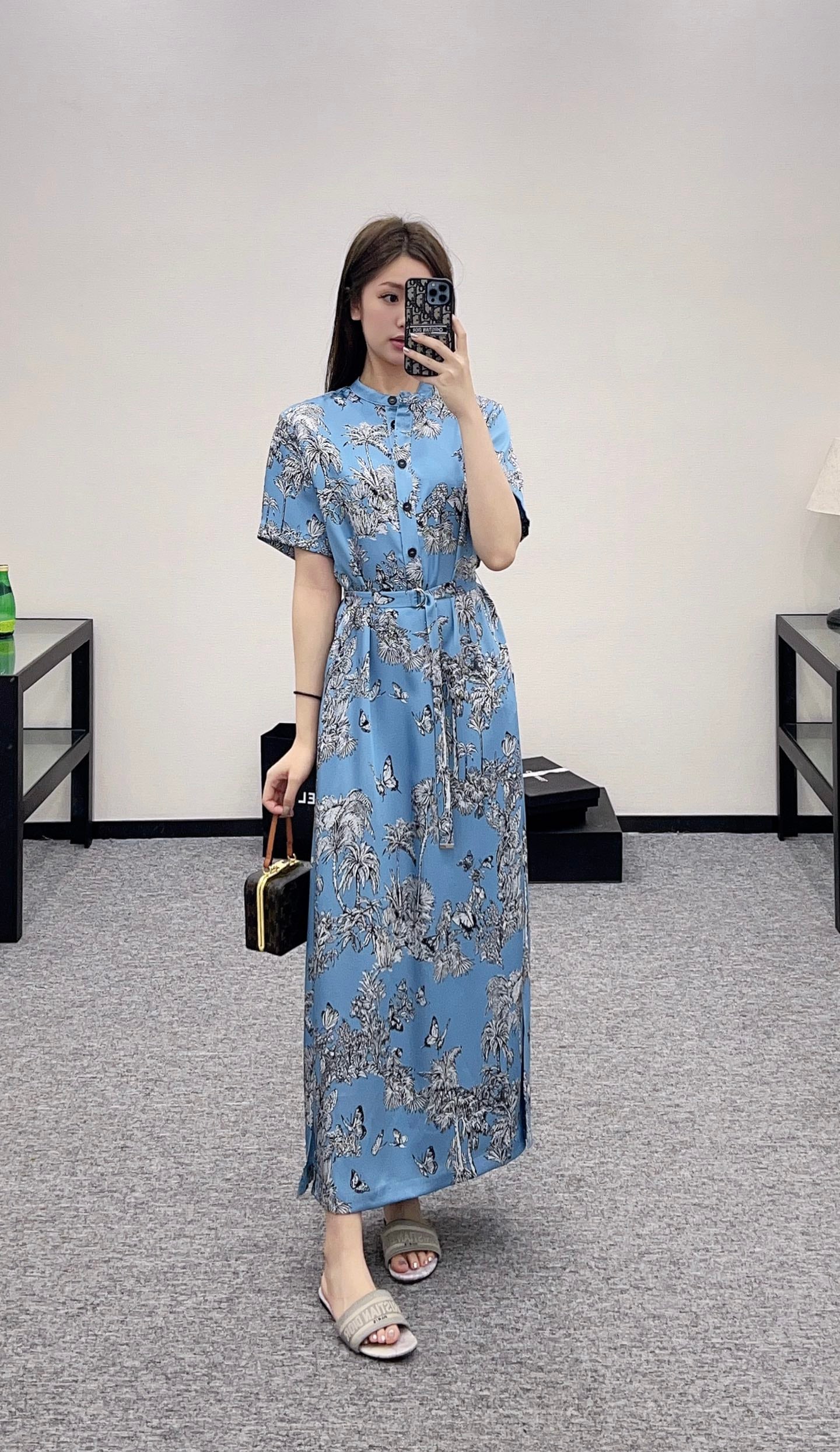 D*♥2025 new product Long skirt with belt