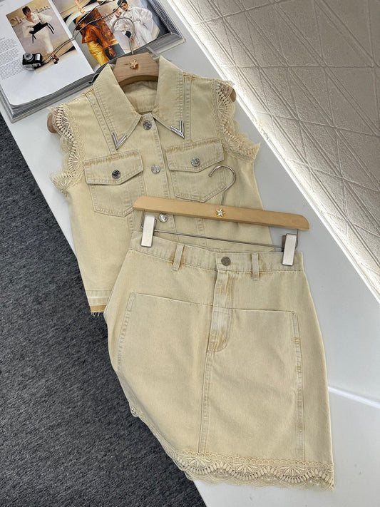 Louis *♥2025 new product Denim lace suit