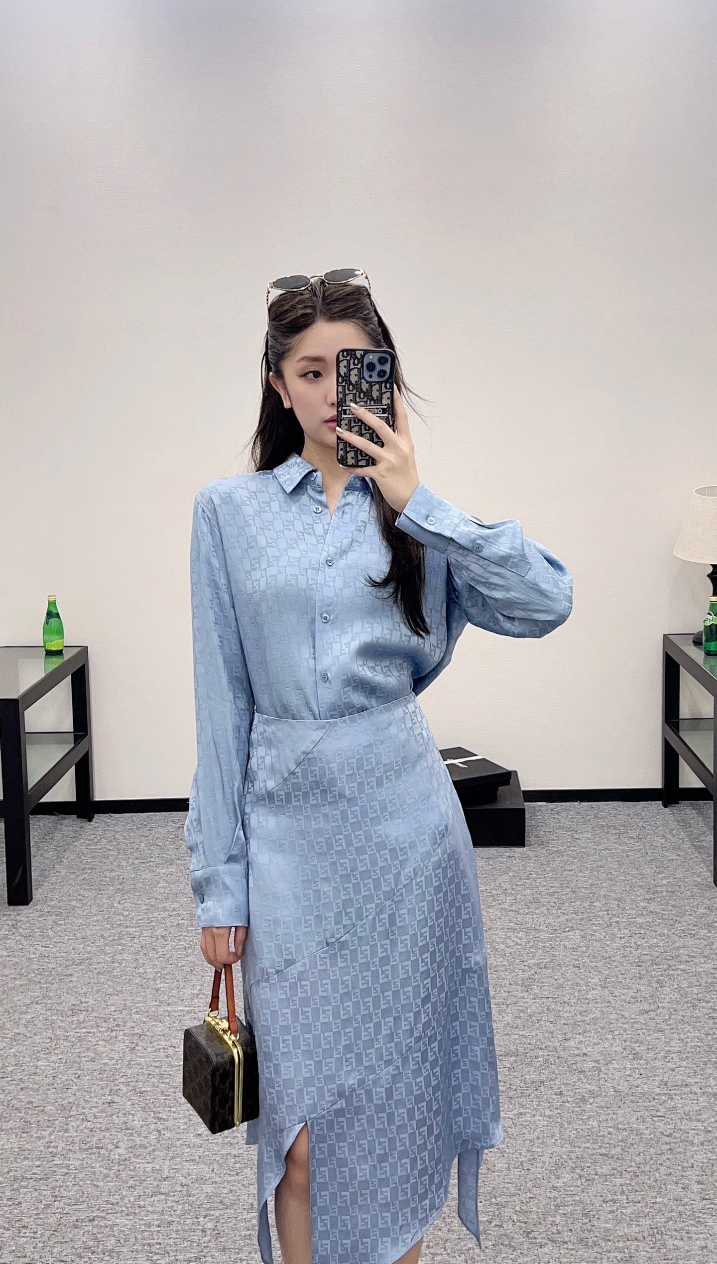 F *♥2025 new products Shirt and skirt set