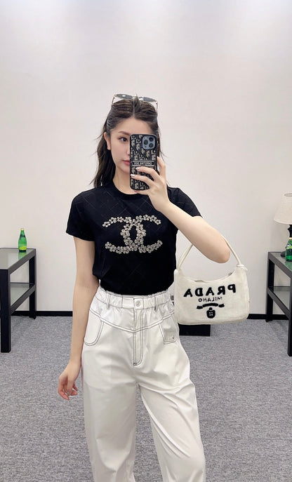 C*♥2025 new product Beaded short sleeves