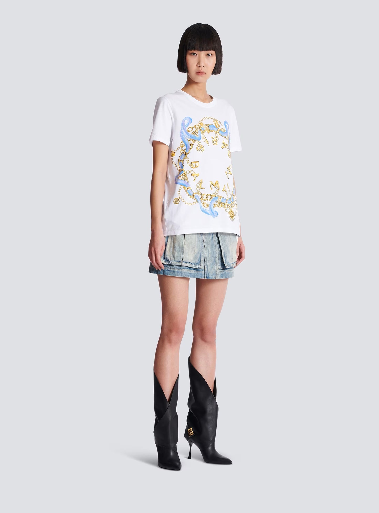 B*♥New arrival Chain short sleeves
