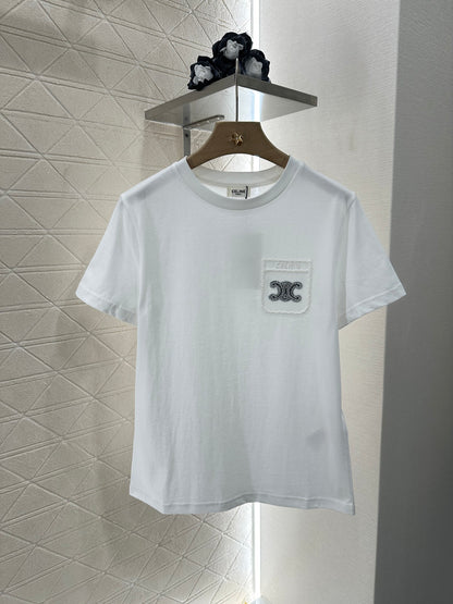 C*♥New product Embroidered short sleeves
