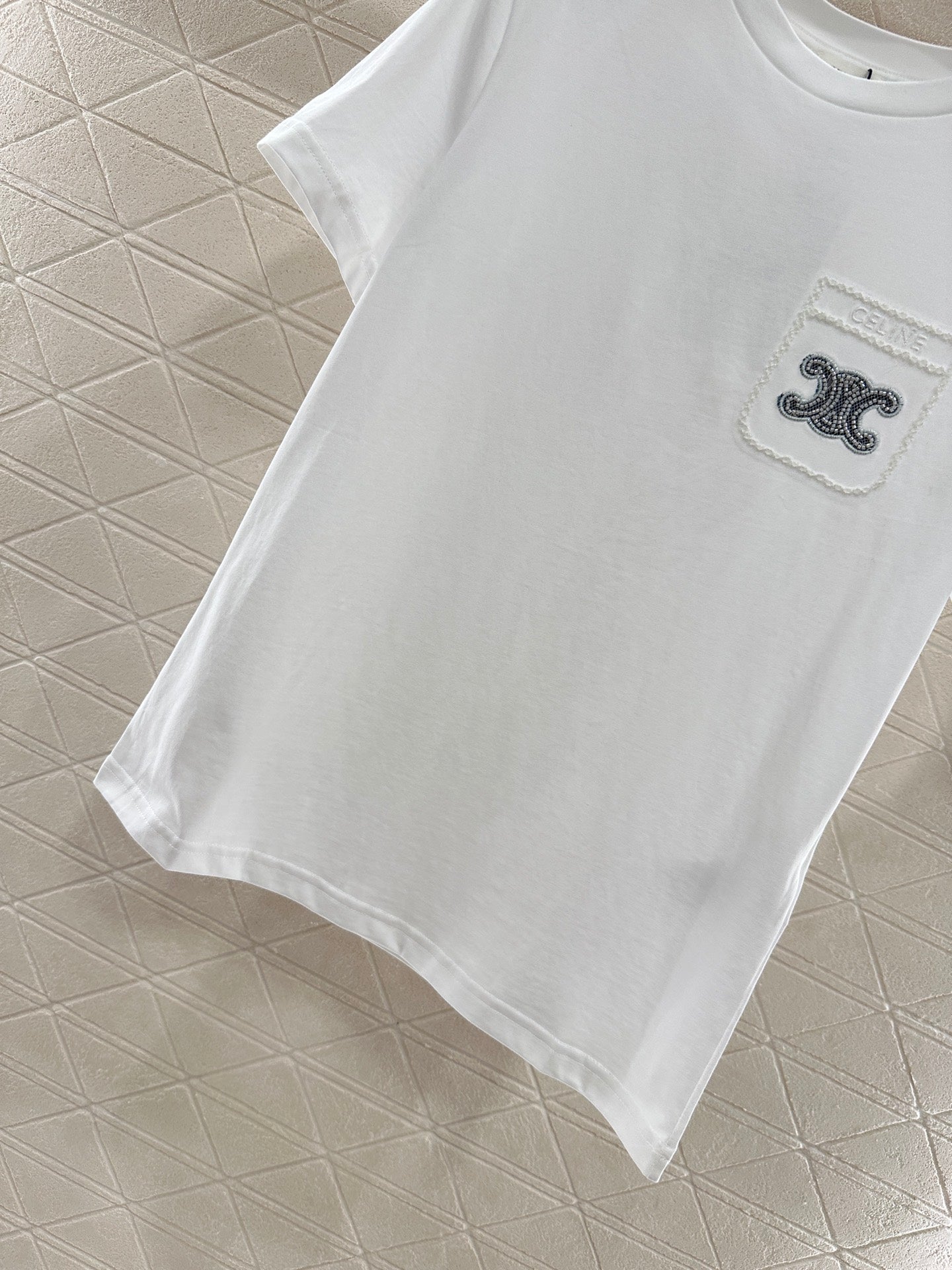 C*♥New product Embroidered short sleeves