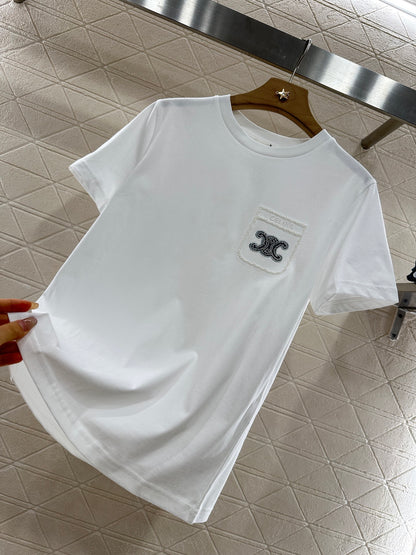 C*♥New product Embroidered short sleeves