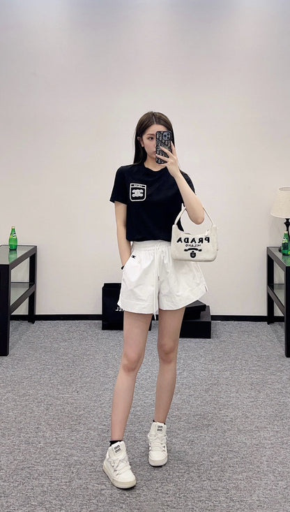 C*♥New product Embroidered short sleeves