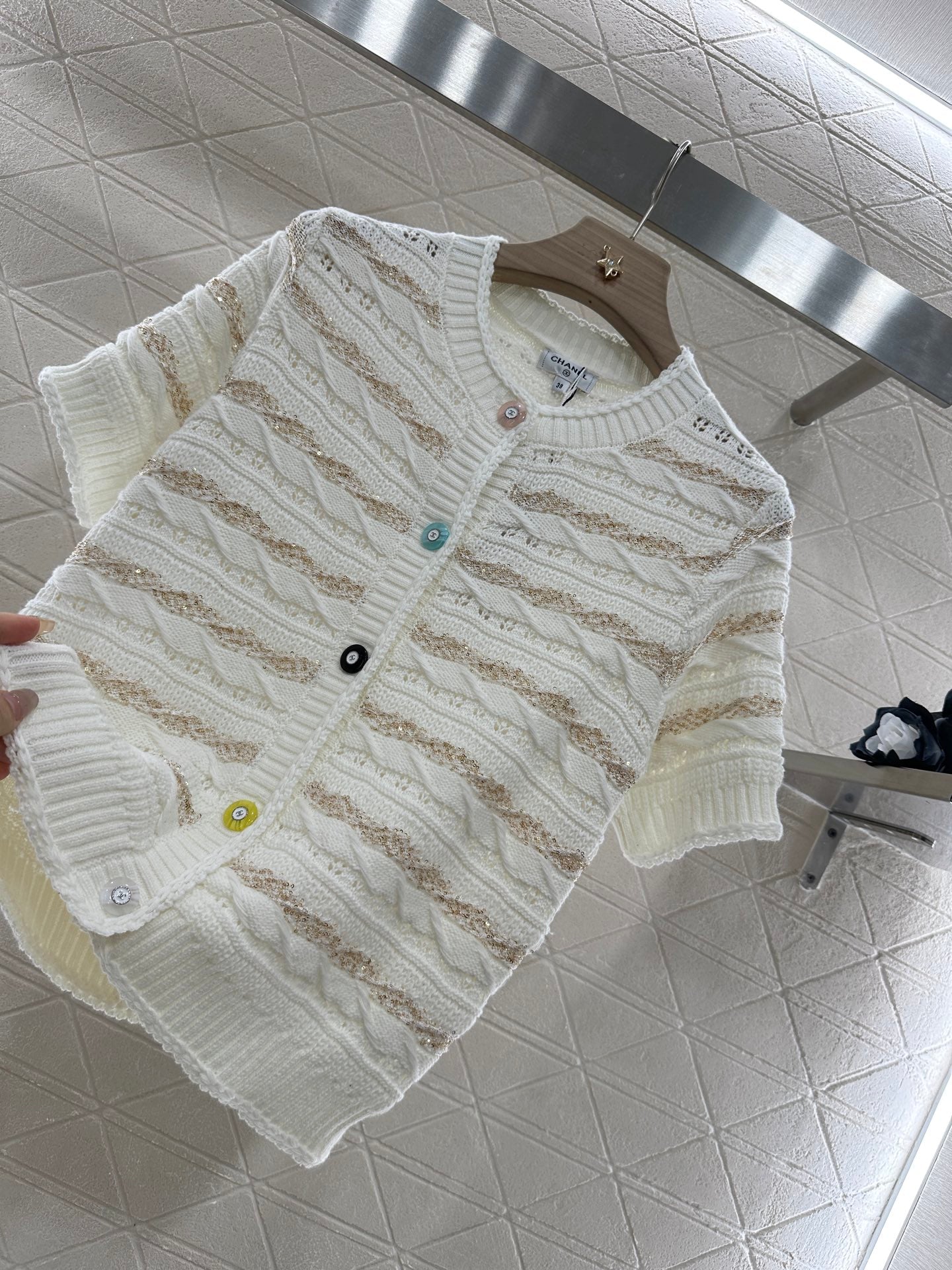 C*♥New Arrival Knitted short-sleeved cardigan