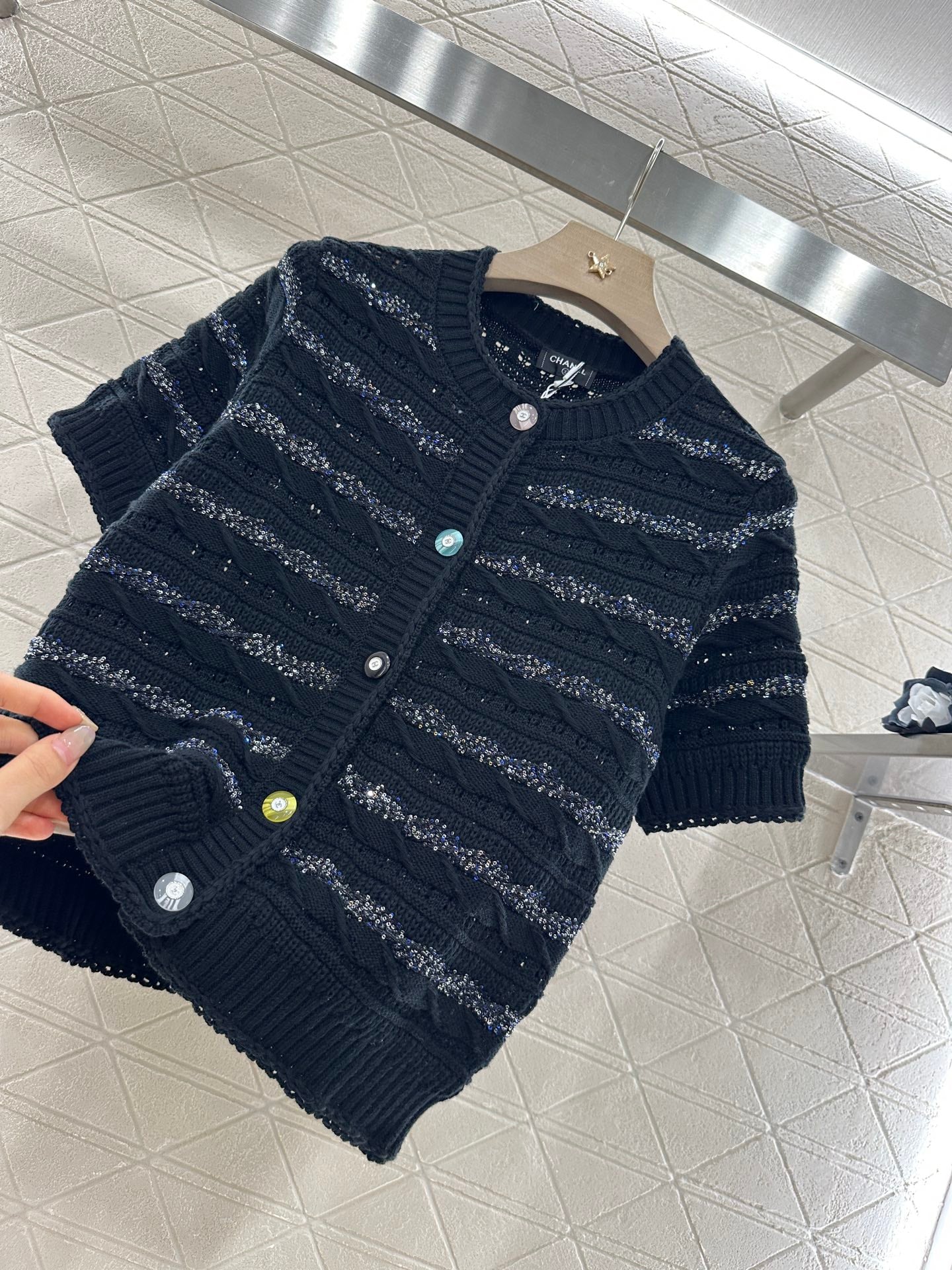 C*♥New Arrival Knitted short-sleeved cardigan