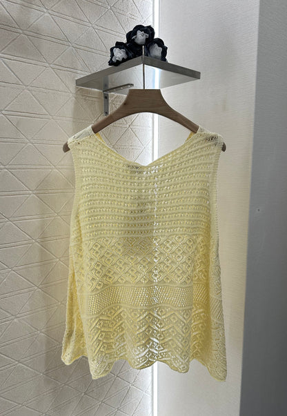 C*♥2025 new product Hollow knitted vest