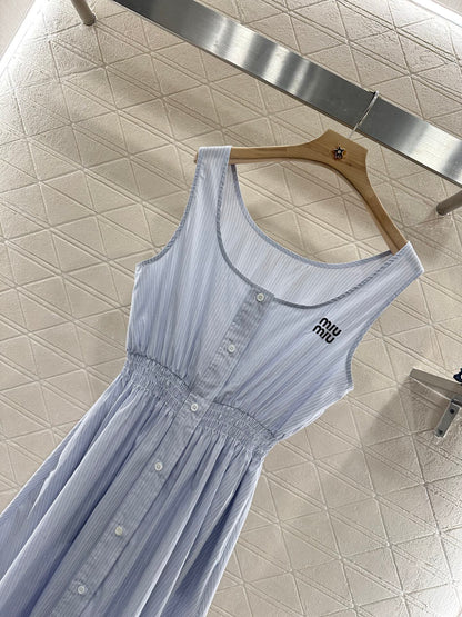 Mi*mi*♥2025 new product Striped vest dress