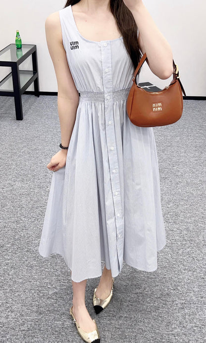 Mi*mi*♥2025 new product Striped vest dress