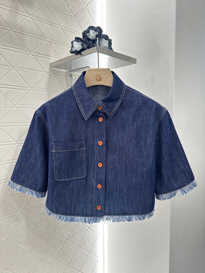 Z*♥2025 new product Denim shirt set