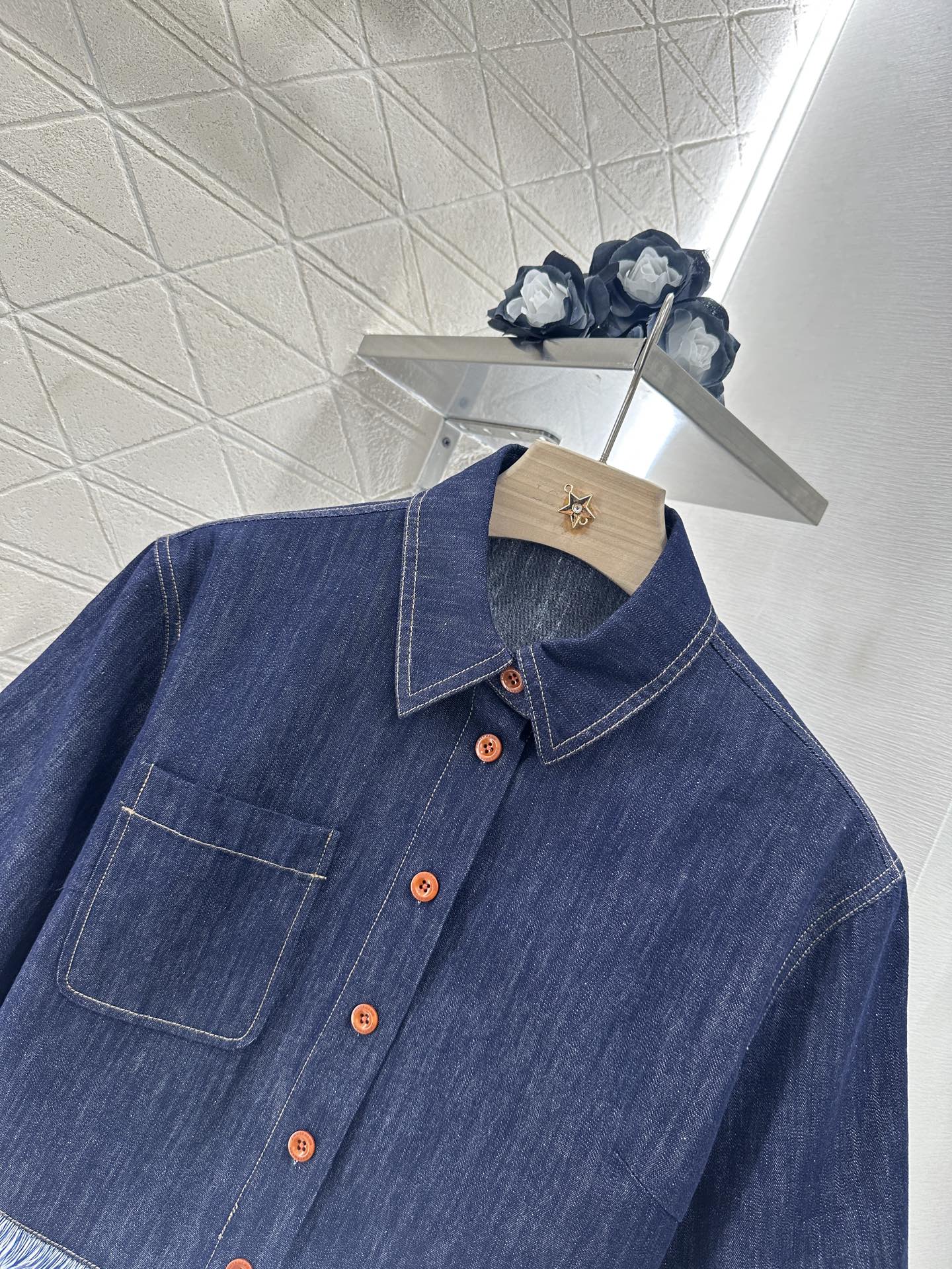 Z*♥2025 new product Denim shirt set