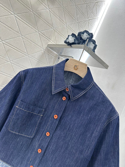 Z*♥2025 new product Denim shirt set