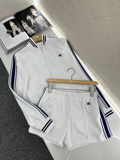 C*♥2025 new product Embroidered jacket and shorts set