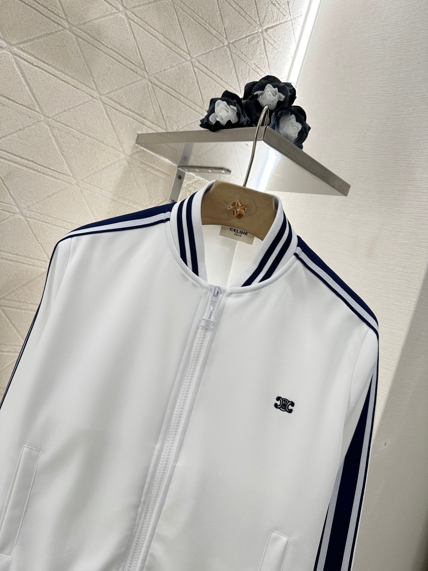 C*♥2025 new product Embroidered jacket and shorts set