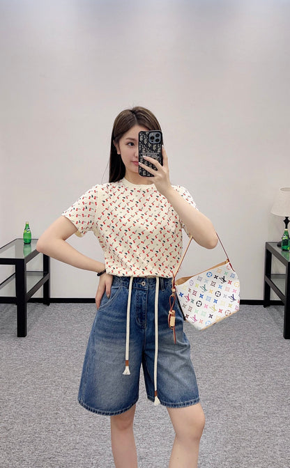 P*♥2025 new products Denim shorts