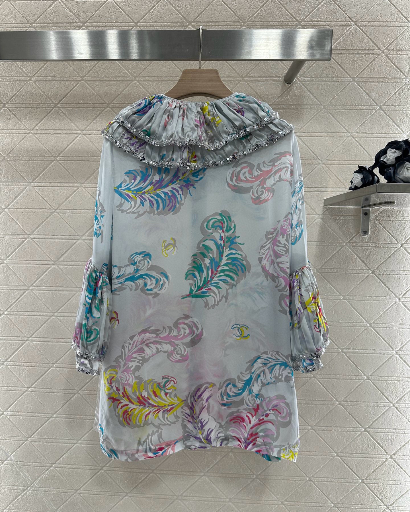 C*♥2025 new product Silk sequin shirt dress