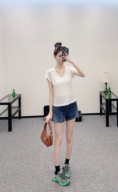 C*♥2025 new product Embroidered short sleeves