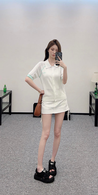 Mi*mi*♥New product Knitted short-sleeved cardigan