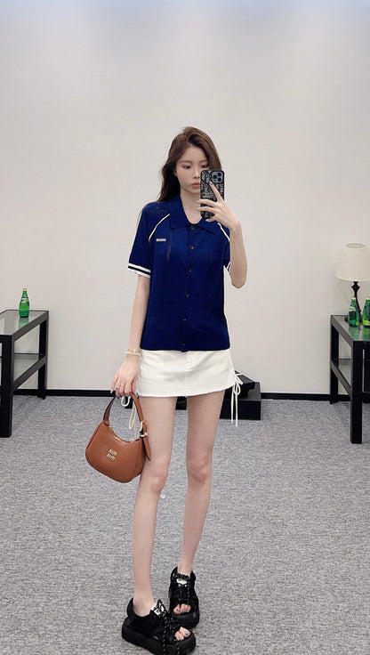 Mi*mi*♥New product Knitted short-sleeved cardigan