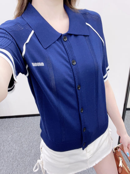 Mi*mi*♥New product Knitted short-sleeved cardigan