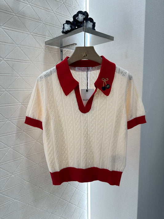 V*♥New Arrival Cherry knitted short sleeves