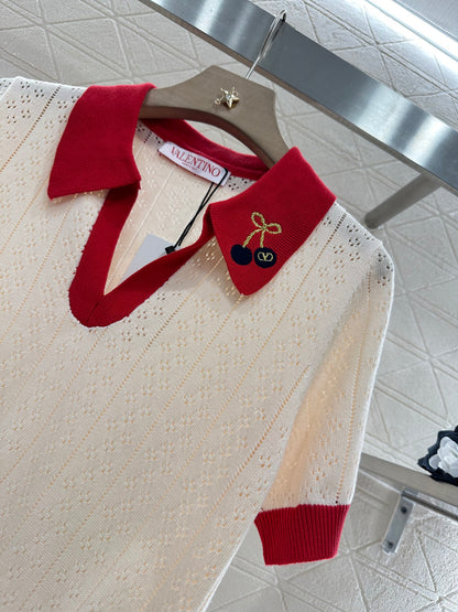 V*♥New Arrival Cherry knitted short sleeves