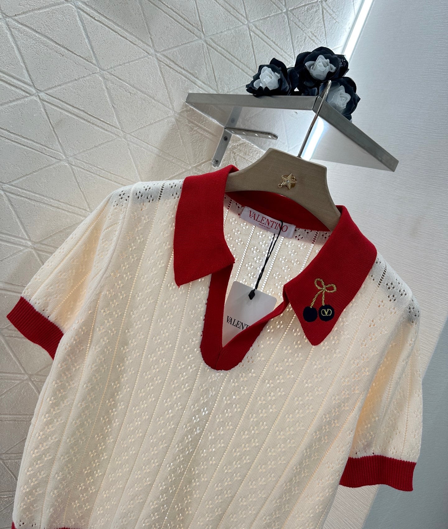 V*♥New Arrival Cherry knitted short sleeves