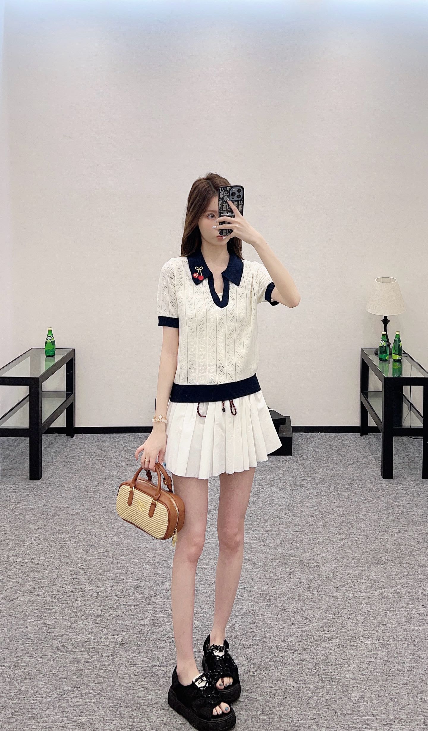V*♥New Arrival Cherry knitted short sleeves