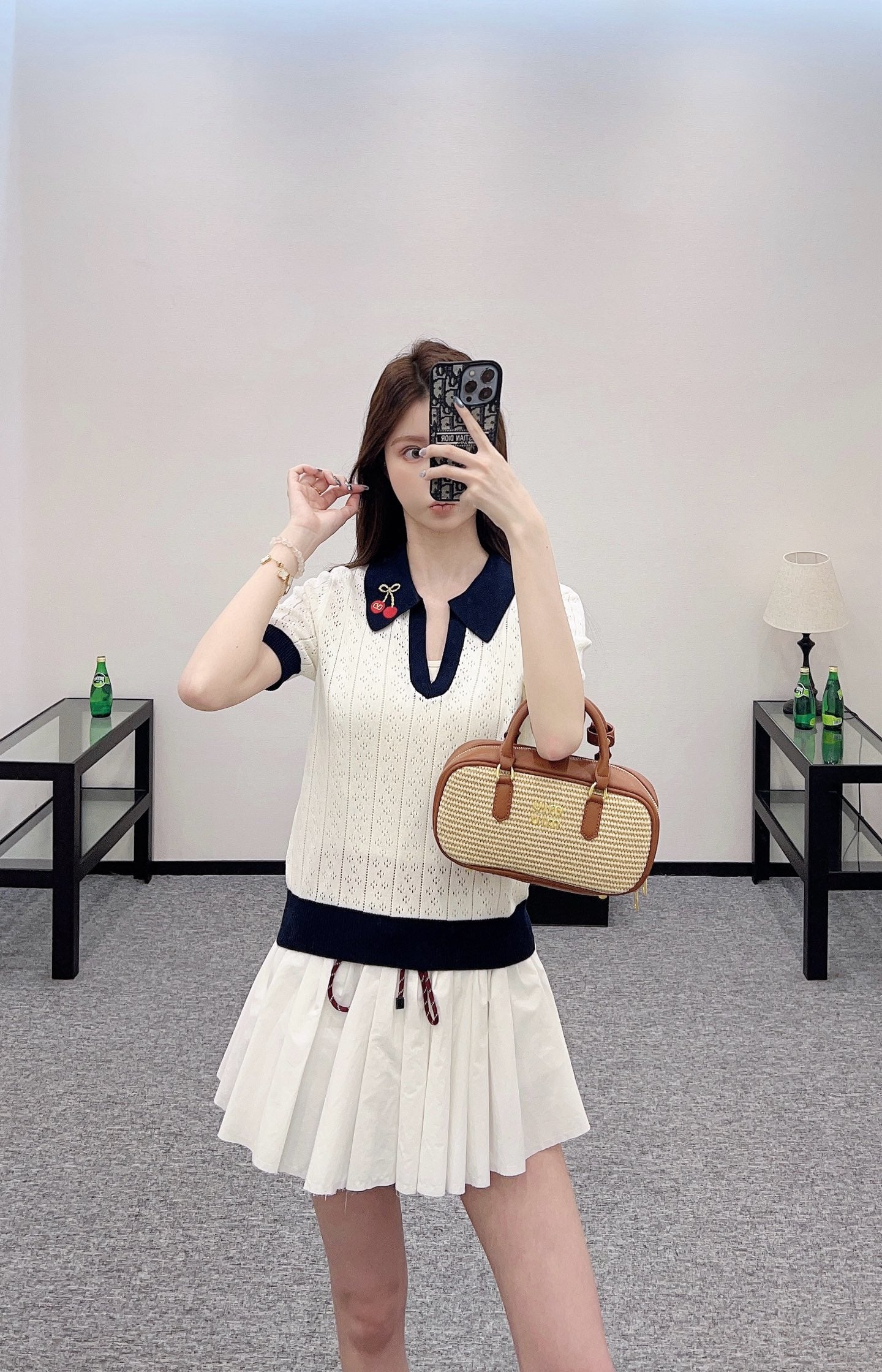 V*♥New Arrival Cherry knitted short sleeves