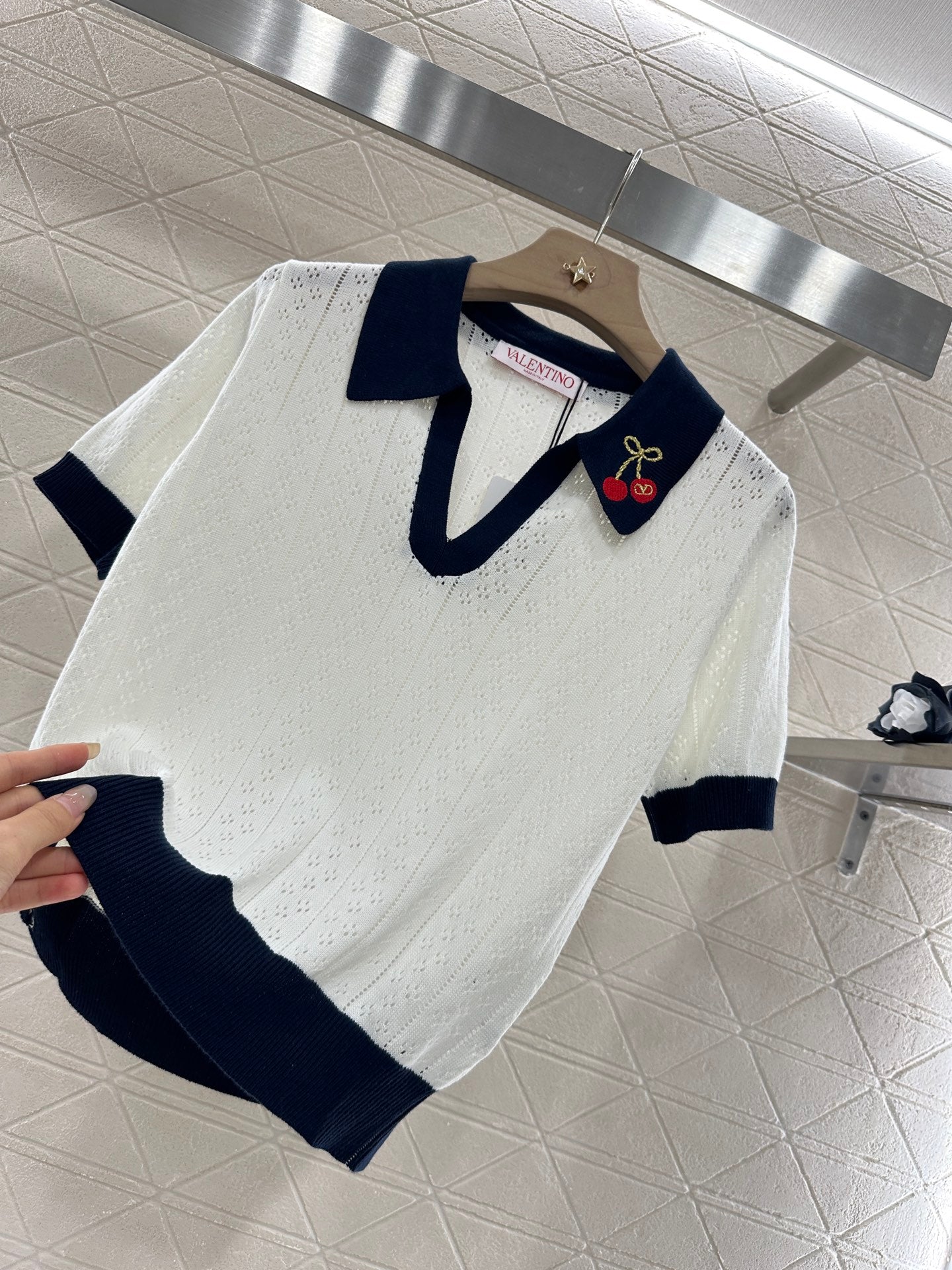 V*♥New Arrival Cherry knitted short sleeves