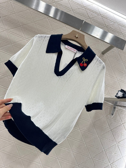 V*♥New Arrival Cherry knitted short sleeves